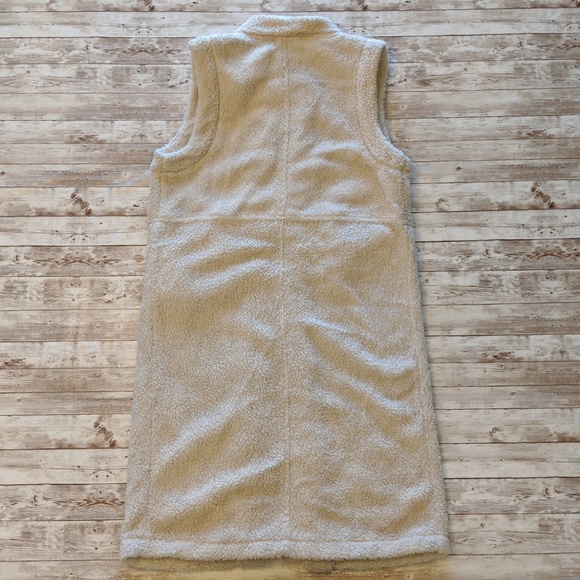 NWT Prologue Cream Fleece Long Cardigan Vest Small - Picture 2 of 8